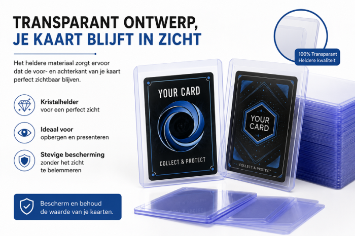 NorthSea CardSafe – 100 Toploaders + 100 Penny Sleeves – 3x4 Kaartbeschermers voor Pokémon, One Piece, Dragon Ball & TCG - High grade - Afbeelding 6