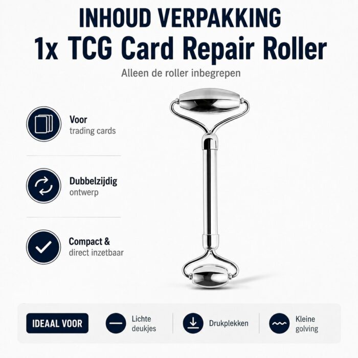 NorthSea RVS TCG Card Repair Roller – Voor O.a. One Piece, DBZ, Pokémon Kaarten – Deukjes, Drukplekken & Golving Egaliseren - Afbeelding 2