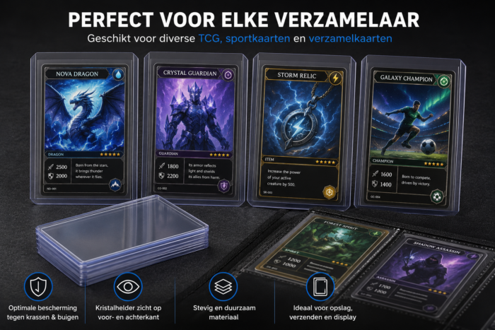 NorthSea CardGuard T25 – 25 Transparante 3x4 Inch Toploaders voor Trading Cards & Verzamelkaarten - Afbeelding 4