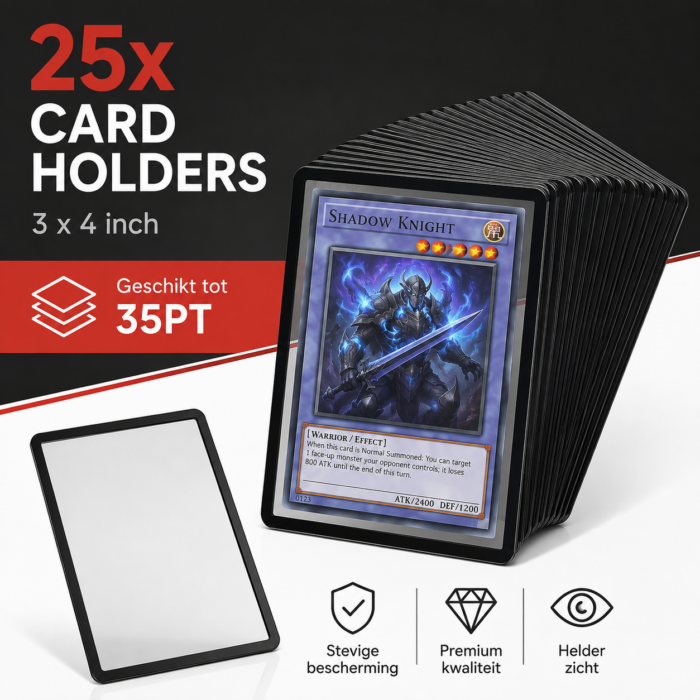 NorthSea CardGuard Black 35PT – 25x 3x4 Inch TCG Toploaders – Zwarte Kaartbeschermers voor Pokémon & Trading Cards - Afbeelding 2