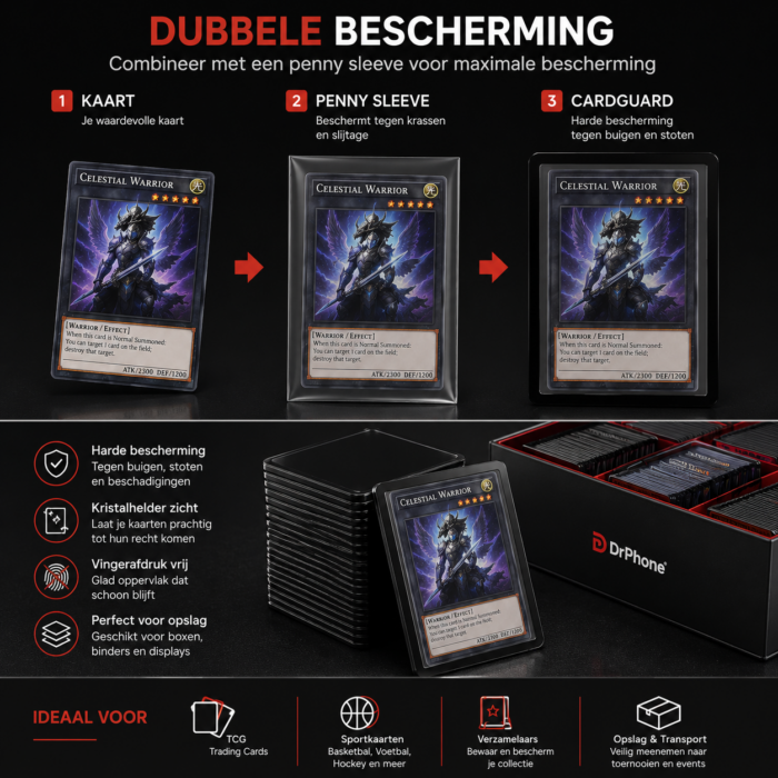 NorthSea CardGuard Black 35PT – 25x 3x4 Inch TCG Toploaders – Zwarte Kaartbeschermers voor Pokémon & Trading Cards - Afbeelding 5