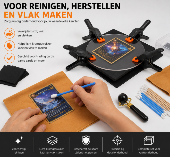 NorthSea CardRestore Pro – TCG Kaart Reparatie- en Reinigingsset – Acryl Perssysteem – 163-delig - Afbeelding 2