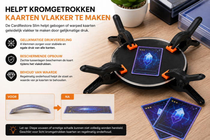 NorthSea CardRestore Slim – 10-delige TCG Card Flattening & Onderhoudsset – Acryl Persplaten met Klemmen – Voor Trading Cards en Verzamelkaarten - Afbeelding 5