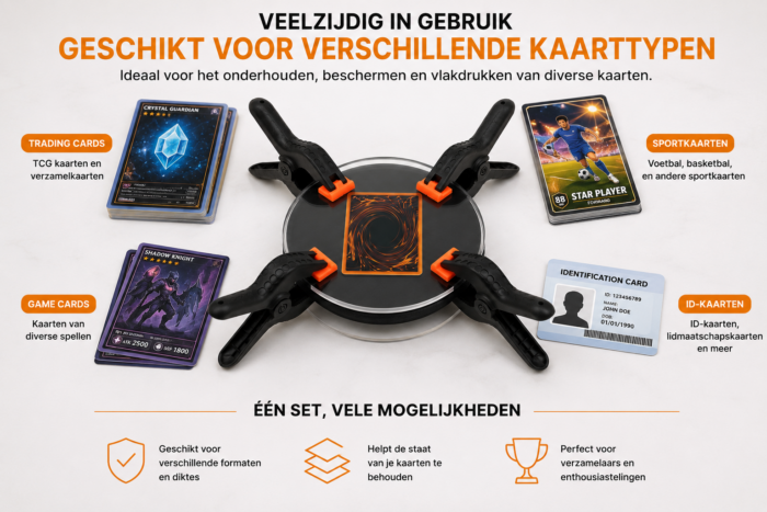 NorthSea CardRestore Slim – 10-delige TCG Card Flattening & Onderhoudsset – Acryl Persplaten met Klemmen – Voor Trading Cards en Verzamelkaarten - Afbeelding 6