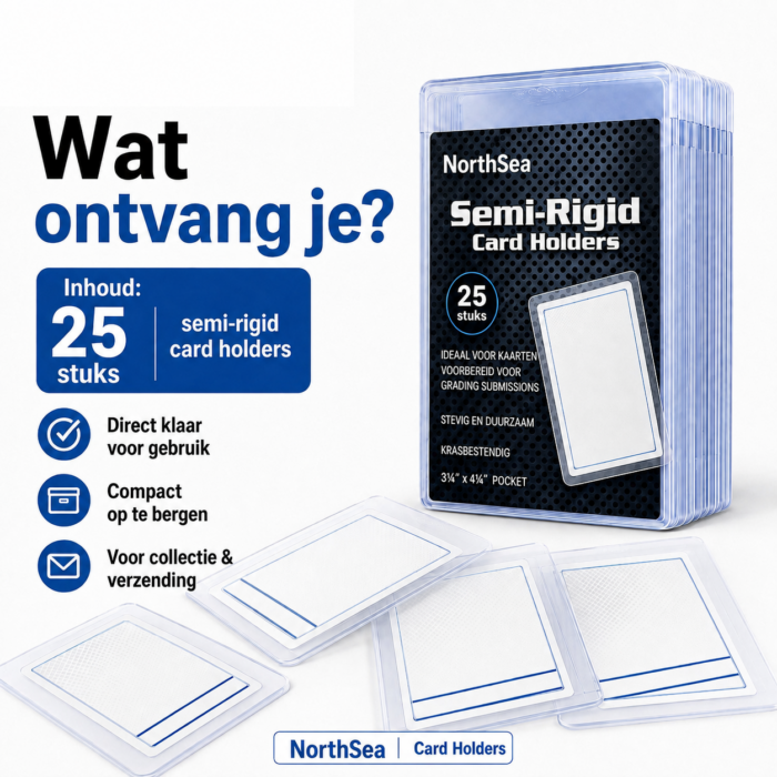 NorthSea CardSafe Semi-Rigid Card Holders 25 Stuks – TCG Kaarthouders voor PSA BGS CGC SGC Grading - Afbeelding 6