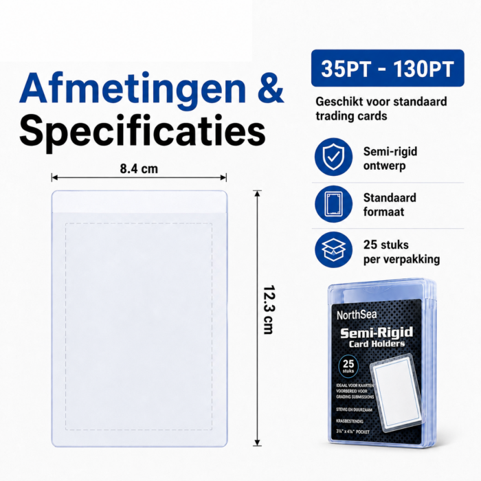 NorthSea CardSafe Semi-Rigid Card Holders 25 Stuks – TCG Kaarthouders voor PSA BGS CGC SGC Grading - Afbeelding 4