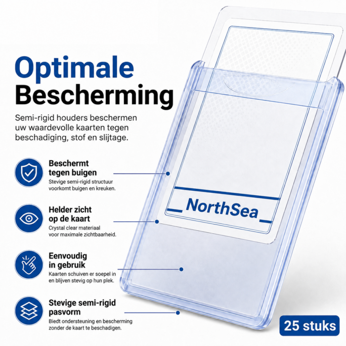 NorthSea CardSafe Semi-Rigid Card Holders 25 Stuks – TCG Kaarthouders voor PSA BGS CGC SGC Grading - Afbeelding 3