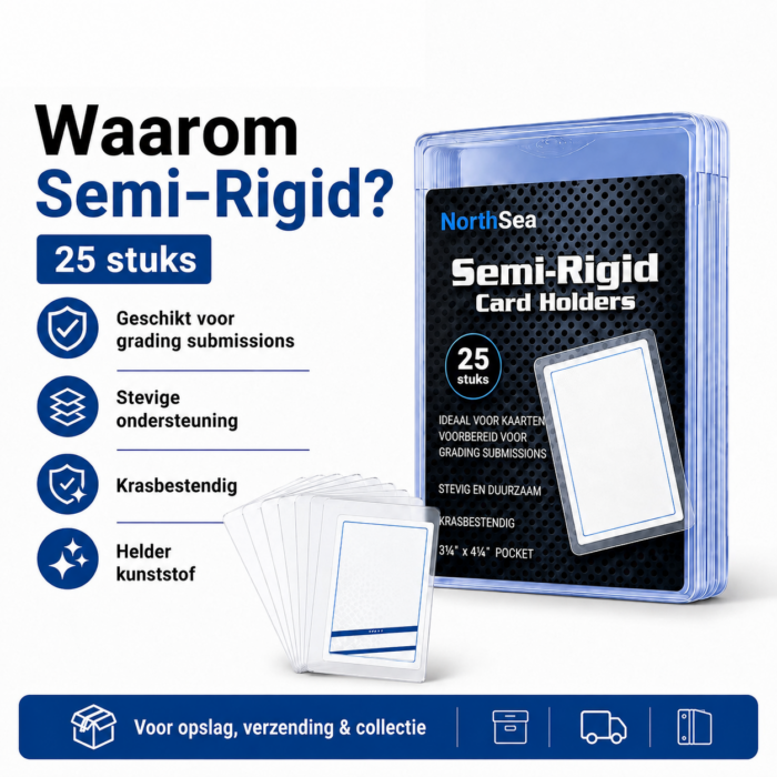 NorthSea CardSafe Semi-Rigid Card Holders 25 Stuks – TCG Kaarthouders voor PSA BGS CGC SGC Grading - Afbeelding 2