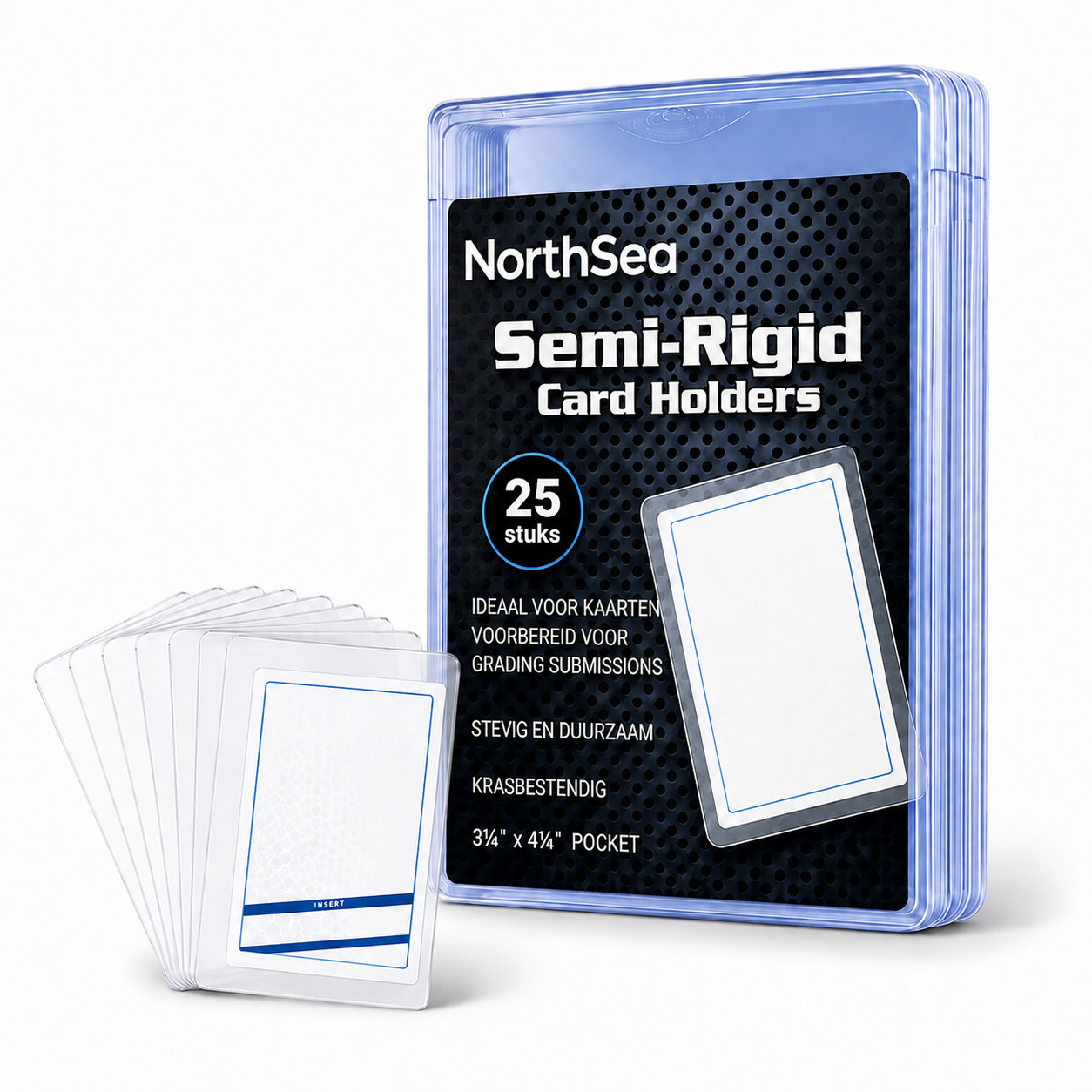 CardSafe NorthSea CardSafe Semi-Rigid Card Holders 25 Stuks – TCG Kaarthouders voor PSA BGS CGC SGC Grading - Afbeelding 1