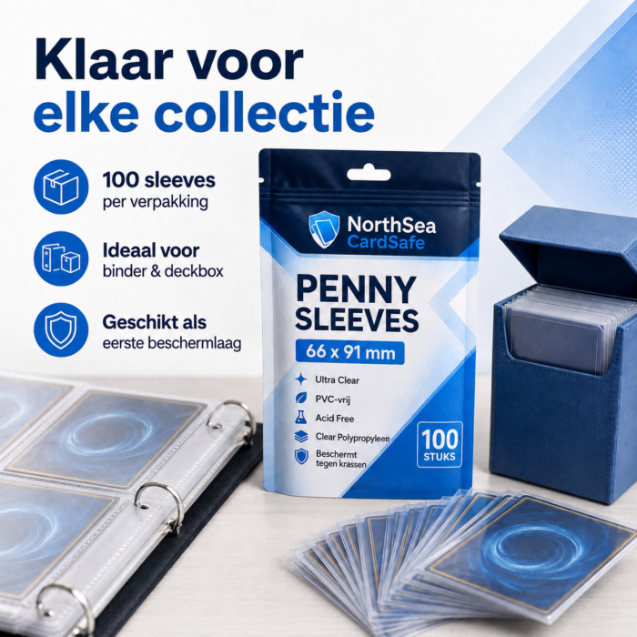 NorthSea CardSafe TCG Sleeves 100 Stuks – 66x91mm Penny Sleeves – Ultra Clear Trading Card Beschermhoesjes - Afbeelding 4