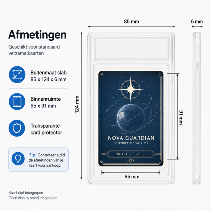 NorthSea SlabGuard 35PT – Trading Card Slab Protector met Display Stand – Transparante Kaarthouder - Afbeelding 7