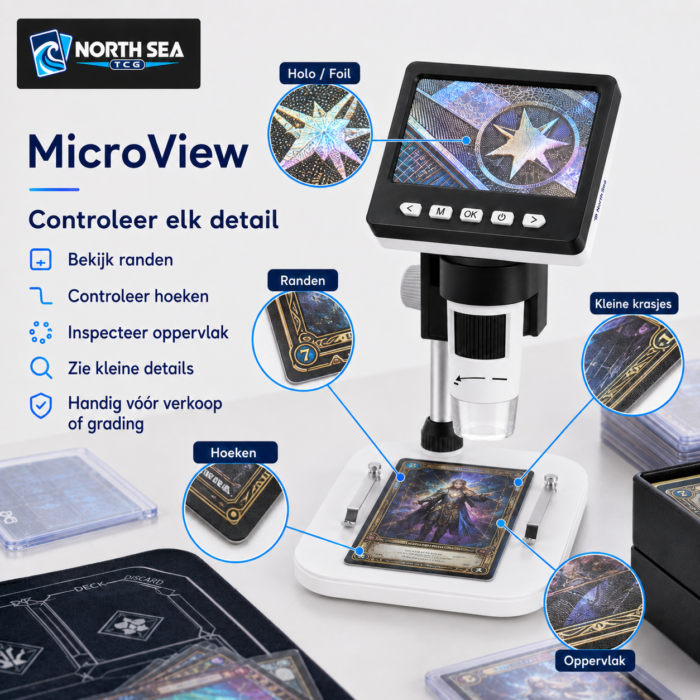 NorthSea MicroView – Digitale Microscoop voor TCG Kaartinspectie – 1000x – 1080P – 4,3 inch LCD – 8 LED - Afbeelding 4