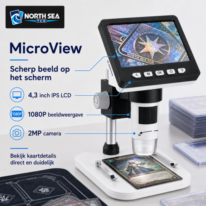 NorthSea MicroView – Digitale Microscoop voor TCG Kaartinspectie – 1000x – 1080P – 4,3 inch LCD – 8 LED - Afbeelding 5
