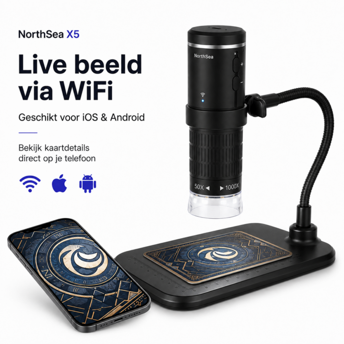 NorthSea X5 – WiFi Digitale Microscoop voor TCG Kaartinspectie – 1080p – Tot 1000x – iOS & Android - Afbeelding 4