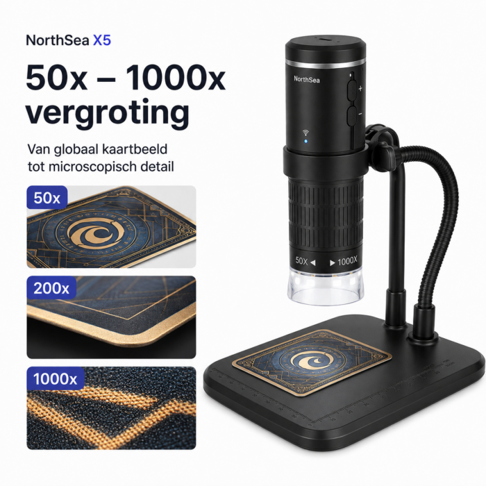 NorthSea X5 – WiFi Digitale Microscoop voor TCG Kaartinspectie – 1080p – Tot 1000x – iOS & Android - Afbeelding 5