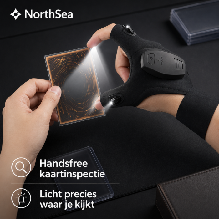 NorthSea CardLight Pro – LED Inspectiehandschoenen voor TCG Kaarten – Handsfree Kaartinspectie – Oplaadbaar - Afbeelding 3