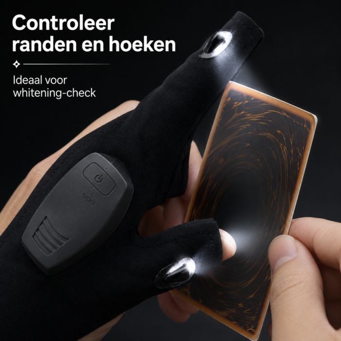 NorthSea CardLight Pro – LED Inspectiehandschoenen voor TCG Kaarten – Handsfree Kaartinspectie – Oplaadbaar - Afbeelding 4