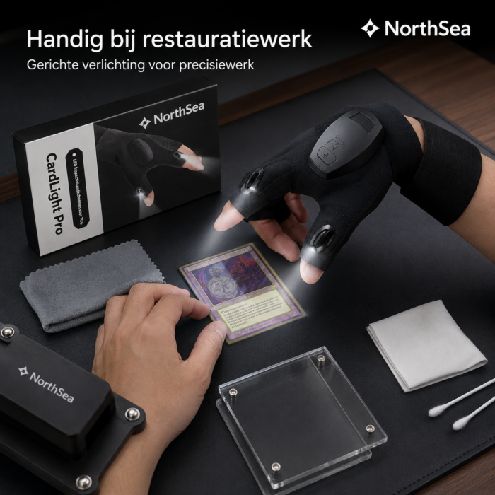 NorthSea CardLight Pro – LED Inspectiehandschoenen voor TCG Kaarten – Handsfree Kaartinspectie – Oplaadbaar - Afbeelding 7