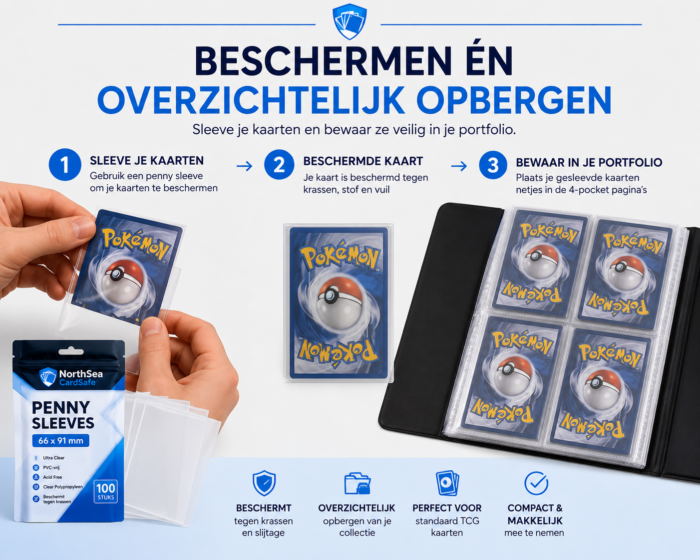 Ultra PRO Pikachu 4-Pocket Portfolio + NorthSea CardSafe Penny Sleeves 66 × 91 mm - Afbeelding 2