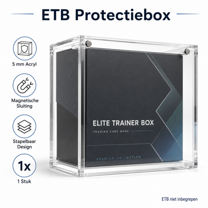 NorthSea ETB Protectiebox – 5 mm Acryl – Magnetische Sluiting – Stapelbare Display Case voor Elite Trainer Box – Transparant - Afbeelding 2