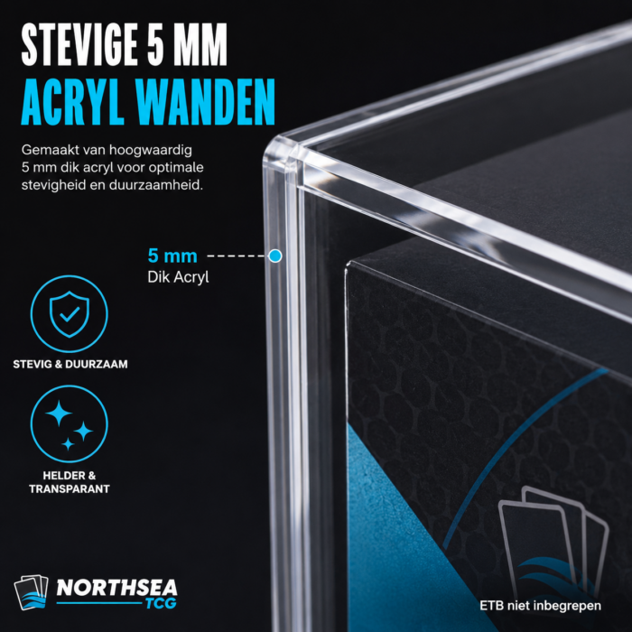NorthSea ETB Protectiebox – 5 mm Acryl – Magnetische Sluiting – Stapelbare Display Case voor Elite Trainer Box – Transparant - Afbeelding 4
