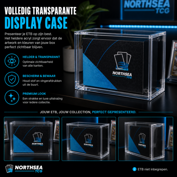 NorthSea ETB Protectiebox – 5 mm Acryl – Magnetische Sluiting – Stapelbare Display Case voor Elite Trainer Box – Transparant - Afbeelding 7