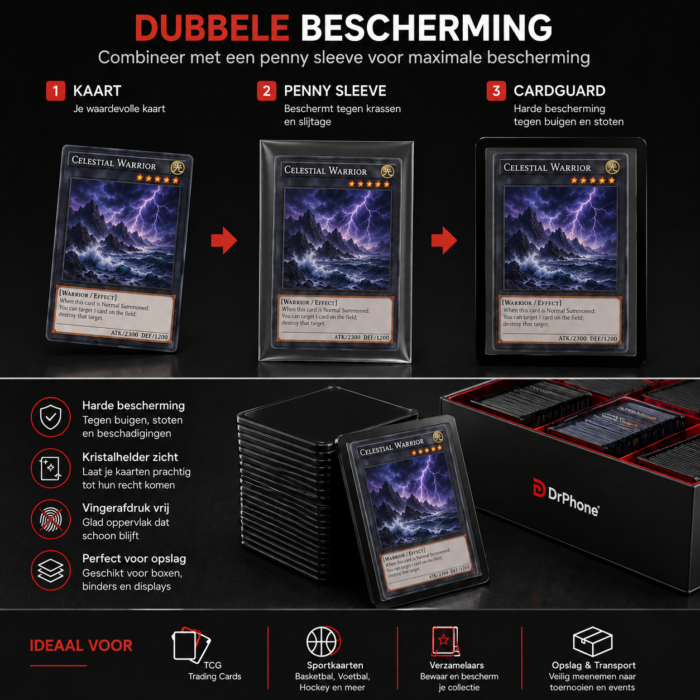 NorthSea CardGuard Black 35PT – 25x 3x4 Inch TCG Toploaders – Zwarte Kaartbeschermers voor Pokémon & Trading Cards - Afbeelding 8