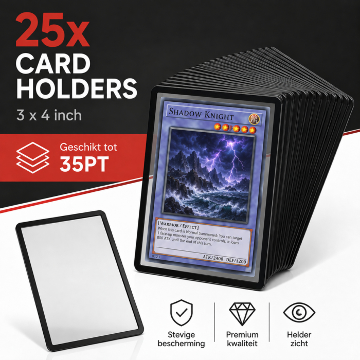 NorthSea CardGuard Black 35PT – 25x 3x4 Inch TCG Toploaders – Zwarte Kaartbeschermers voor Pokémon & Trading Cards - Afbeelding 7