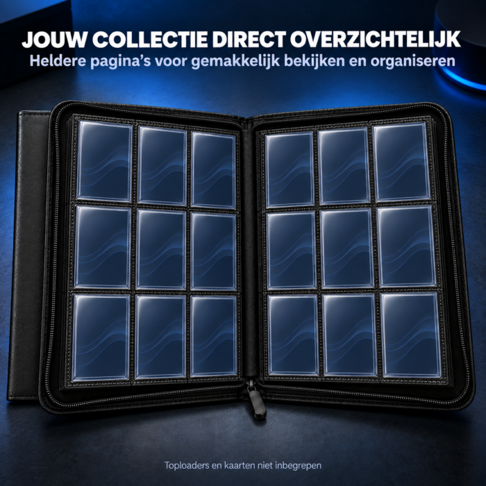NorthSeaTCG ToploaderVault 252 – Toploader Binder met Ritssluiting – 252 Vakken – PU-Leder – Zwart - Afbeelding 7