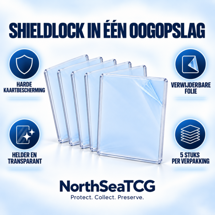NorthSeaTCG ShieldLock Toploaders – 5 Stuks – Met Beschermfolie – Transparante Harde Kaarthouders 76 × 102 mm - Afbeelding 8